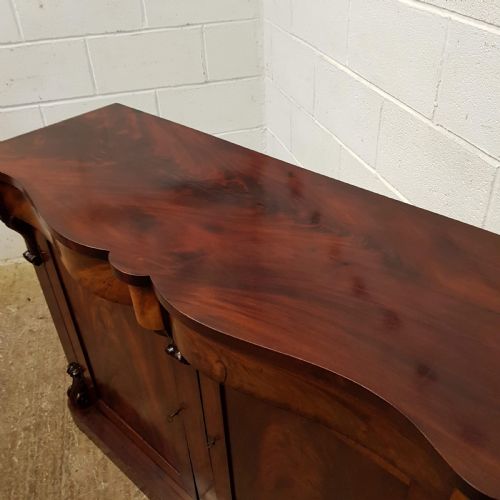 fig 2. ANTIQUE VICTORIAN MAHOGANY SERPENTINE SHAPED CHIFFONIER C1880