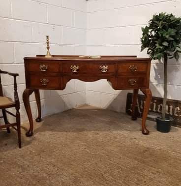 Antique Queen Anne Burr Walnut Writing Desk C1920
