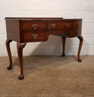 fig 1. ANTIQUE QUEEN ANNE BURR WALNUT WRITING DESK C1920