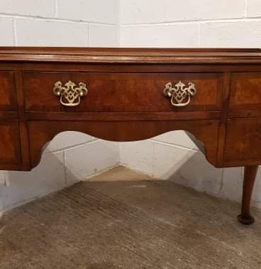 fig 2. ANTIQUE QUEEN ANNE BURR WALNUT WRITING DESK C1920