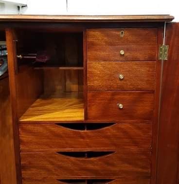 fig 2. ANTIQUE EDWARDIAN MAHOGANY GENTS FITTED WARDROBE C1900