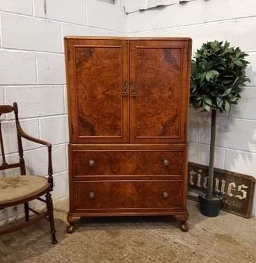 Antique Burr Walnut Tallboy C1920