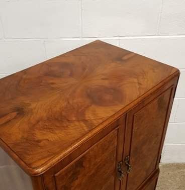 fig 2. ANTIQUE BURR WALNUT TALLBOY C1920