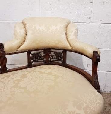fig 2. ANTIQUE LATE VICTORIAN CARVED WALNUT DOUBLE END CHAISE LONGUE SOFA C1890