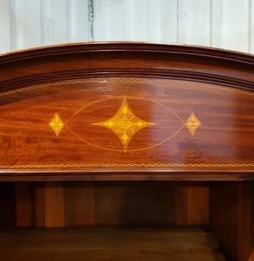 fig 2. ANTIQUE ART NOUVEAU INLAID MAHOGANY TRIPLE WARDROBE C1900