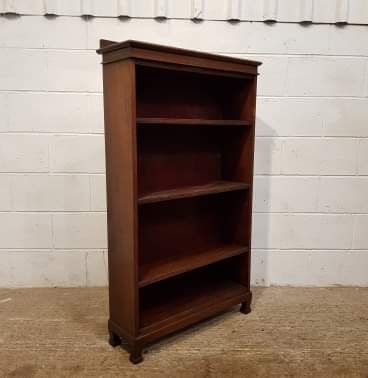 fig 1. ANTIQUE EDWARDIAN MAHOGANY OPEN BOOKCASE C1900