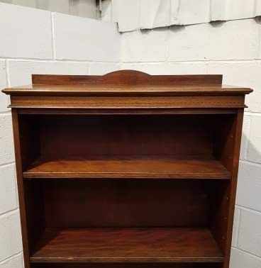 fig 2. ANTIQUE EDWARDIAN MAHOGANY OPEN BOOKCASE C1900