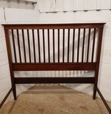 fig 1. ANTIQUE EDWARDIAN INLAID MAHOGANY KING SIZE BED C1900
