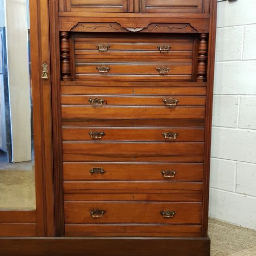 fig 2. ANTIQUE LATE VICTORIAN WALNUT COMBINATION WARDROBE C1890