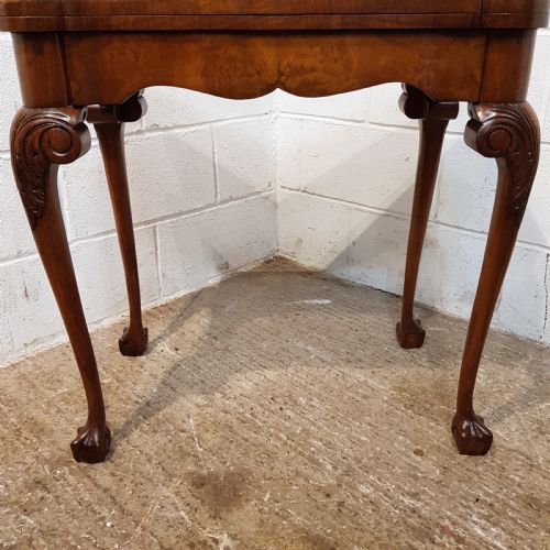 fig 2. ANTIQUE WALNUT SERPENTINE SHAPED FOLD OVER CARD TABLE C1920