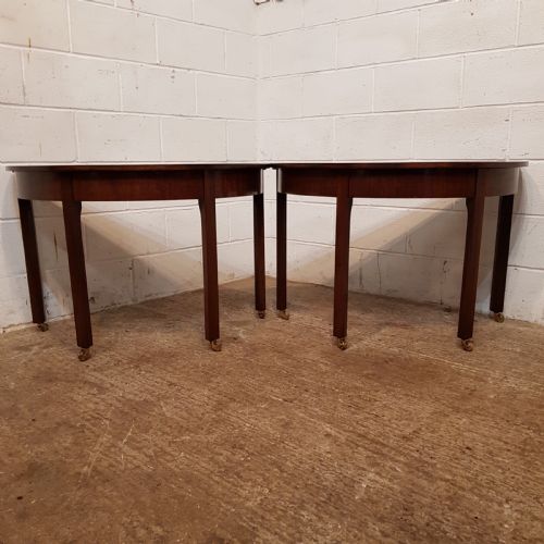 fig 1. SNTIQUE PAIR REGENCY MAHOGANY DEMI LUNE SIDE TABLED C1820