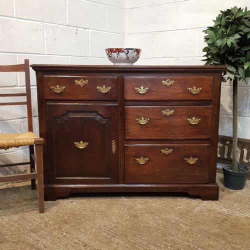 Antique Small 18th Century Period Country Oak Dresser Base C1780