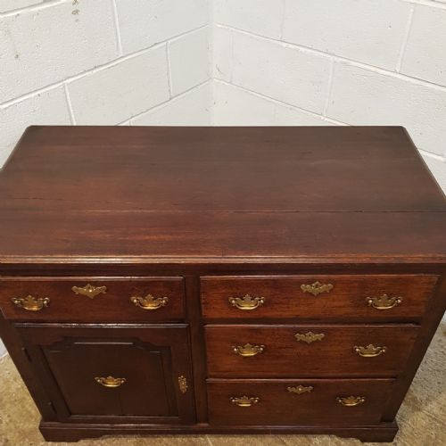 fig 1. ANTIQUE SMALL 18TH CENTURY PERIOD COUNTRY OAK DRESSER BASE C1780