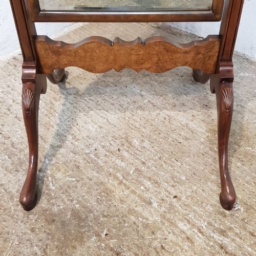fig 2. ANTIQUE BURR WALNUT CHEVAL MIRROR C1920