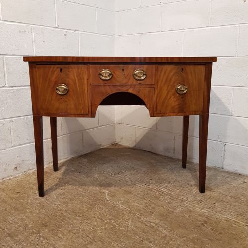 fig 2. ANTIQUE SMALL REGENCY MAHOGANY BOW FRONT SIDEBOARD C1820