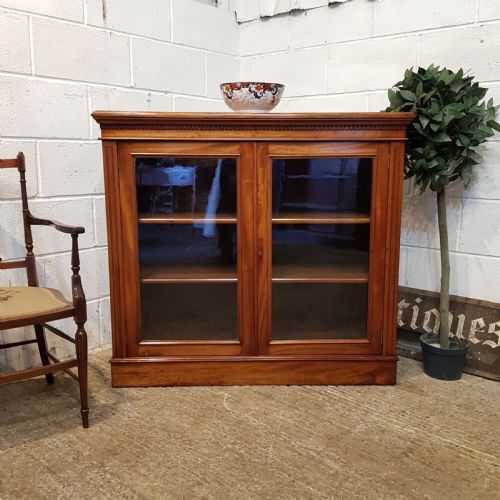 Antique Edwardian Walnut Glazed Bookcase C1900