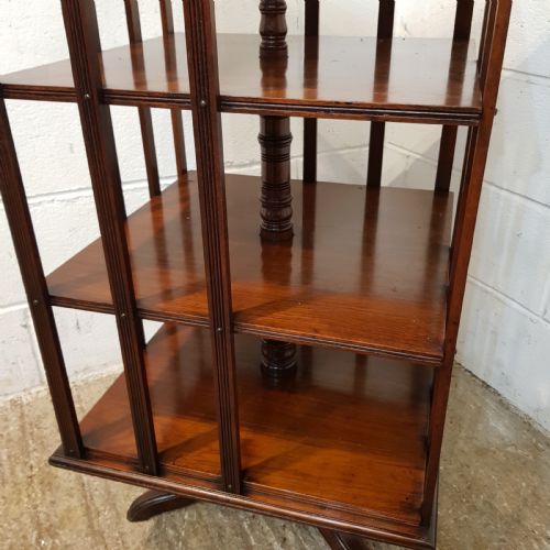 fig 2. SNTIQUE VICTORIAN WALNUT REVOLVING BOOKCASE C1880
