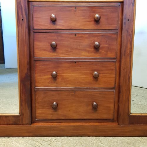 fig 1. ANTIQUE VICTORIAN MAHOGANY TRIPLE WARDROBE COMPACTUM C1880
