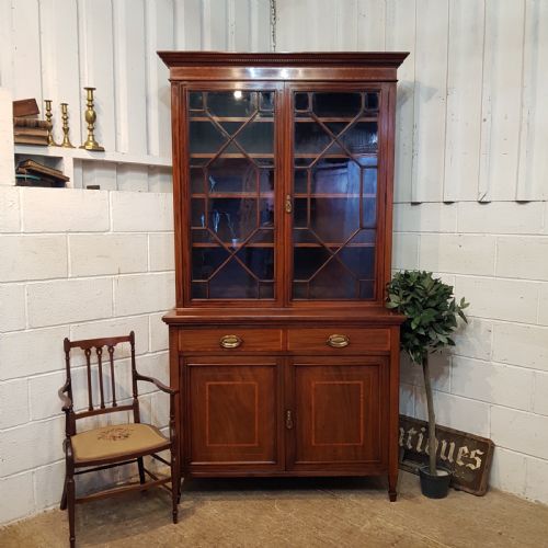 Antique Late Victorian Regency Mahogany Astragal Glazed Library Bookcase C1890