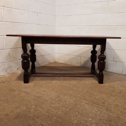 fig 2. ANTIQUE JOINED OAK REFECTORY DINING TABLE C1920