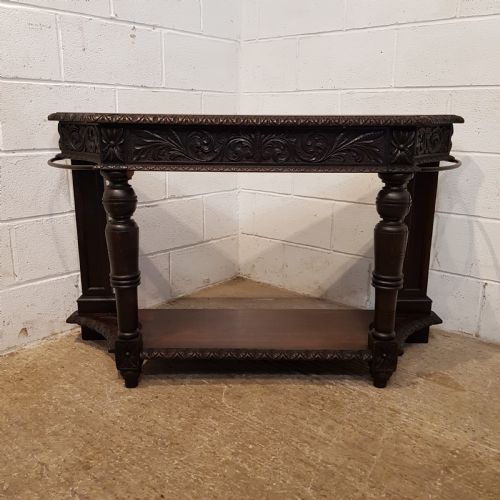 fig 1. ANTIQUE VICTORIAN CARVED OAK HALL TABLE C1880