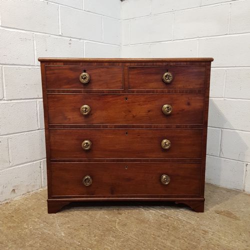 fig 1. ANTIQUE 18TH CENTURY PERIOD MAHOGANY CHEST OF DRAWERS C1780