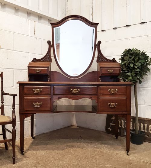 Antique Edwardian Mahogany Sheraton Dressing Table C1900