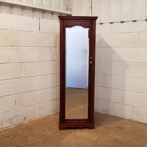 fig 1. ANTIQUE EDWARDIAN MAHOGANY TALL NATROW MIRROR FRONTED CHEST OF DRAWERS C1900