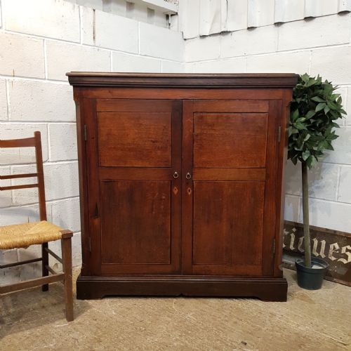 Antique 18th Century Period Country Oak Linen Cupboard C1780