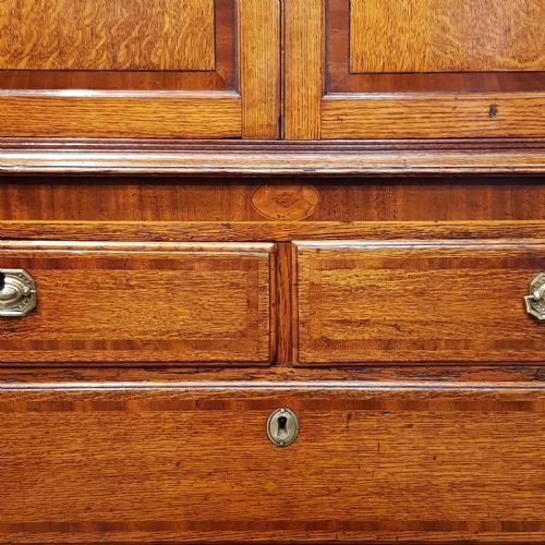 fig 2. ANTIQUE 18th CENTURY OAK & MAHOGANY CUPBOARD ON CHEST C1780