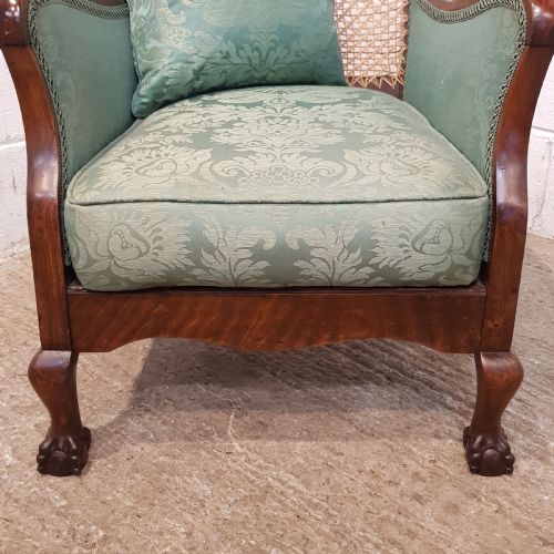 fig 2. ANTIQUE PAIR SPLIT CANE BERGER MAHOGANY FRAMED ARMCHAIRS C1910
