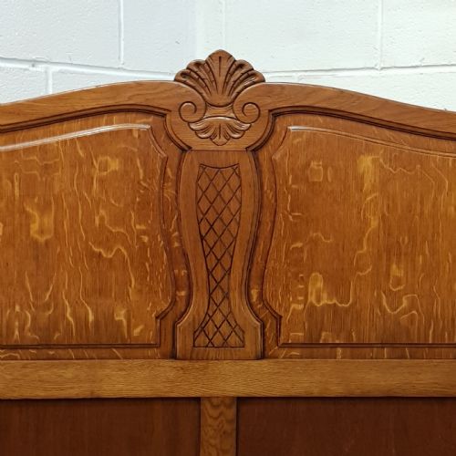 fig 2. ANTIQUE FRENCH ART NOUVEAU OAK DOUBLE BED C1920