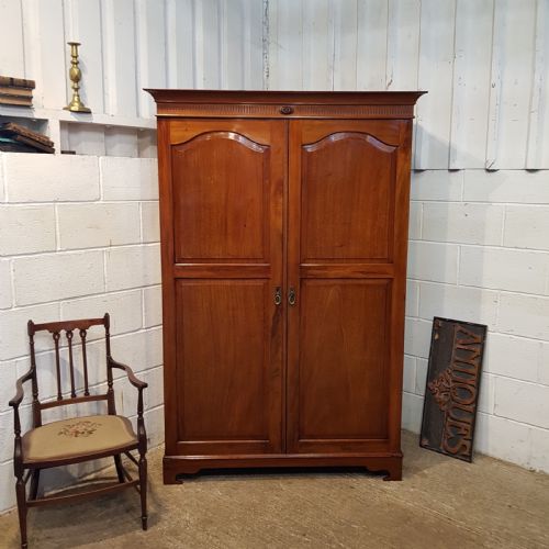 Antique Edwardian Mahogany Doubke Wardrobe C1900