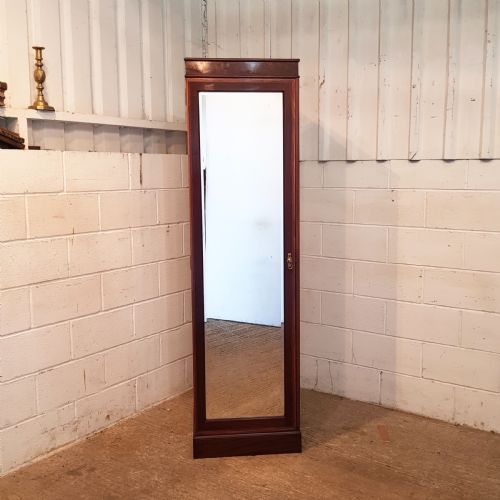 fig 2. ANTIQUE PAIR EDWARDIAN MAHOGANY CENTRY BOX MIRRORED WARDROBES C1900