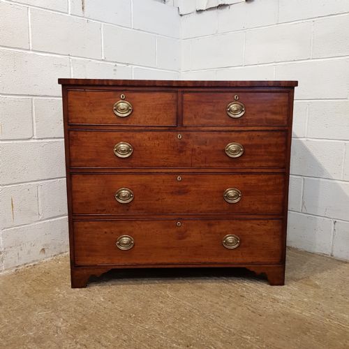 fig 1. ANTIQUE REGENCY MAHOGANY CHEST OF DRAWERS C1820