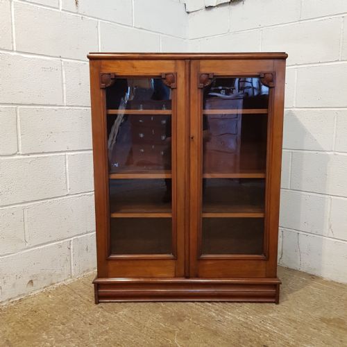 fig 1. ANTIQUE VICTORIAN MAHOGANY GLAZED BOOKCASE C1890