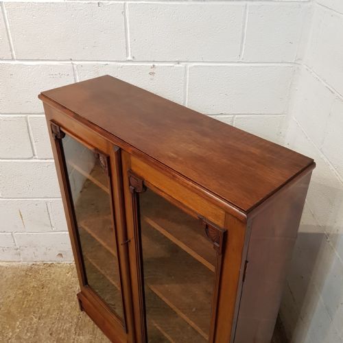 fig 2. ANTIQUE VICTORIAN MAHOGANY GLAZED BOOKCASE C1890