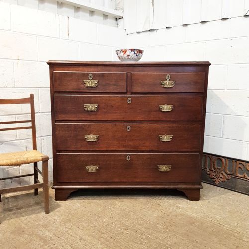 Antique Late 18th Century Period Oak Chest of Drawers C1790