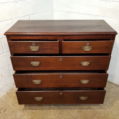 fig 2. ANTIQUE LATE 18th CENTURY PERIOD OAK CHEST OF DRAWERS C1790