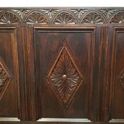 fig 2. ANTIQUE EDWARDIAN CARVED OAK BOX SETTLE C1900