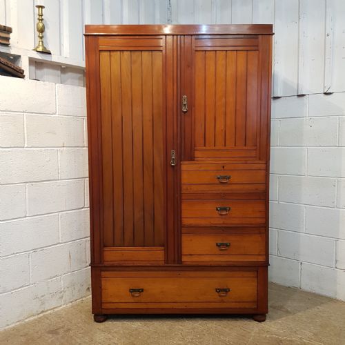 fig 1. ANTIQUE EDWARDIAN MAHOGANY COMBINATION WARDROBE C1900