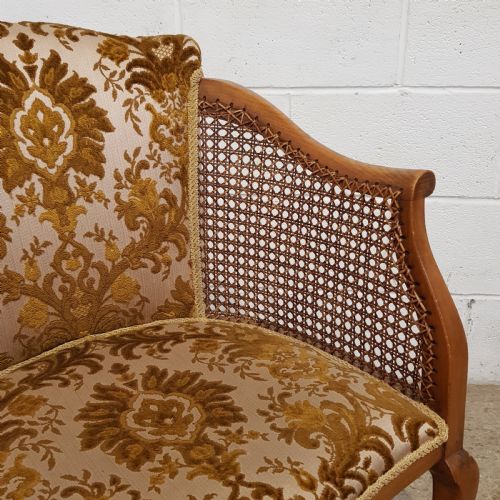 fig 2. ANTIQUE PAIR OF OAK AND SPLIT CANE SALON CHAIRS C1920