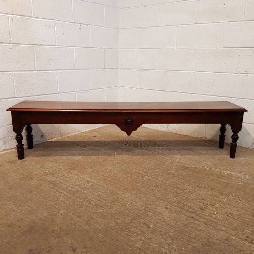 fig 1. ANTIQUE EDWARDIAN MAHOGANY LONG HALL BENCH C1900