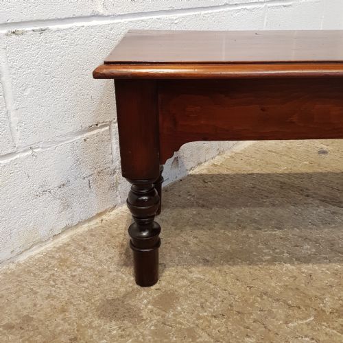 fig 2. ANTIQUE EDWARDIAN MAHOGANY LONG HALL BENCH C1900