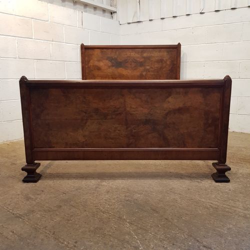 fig 1. ANTIQUE ART DECO BURR WALNUT DOUBLE BED C1920