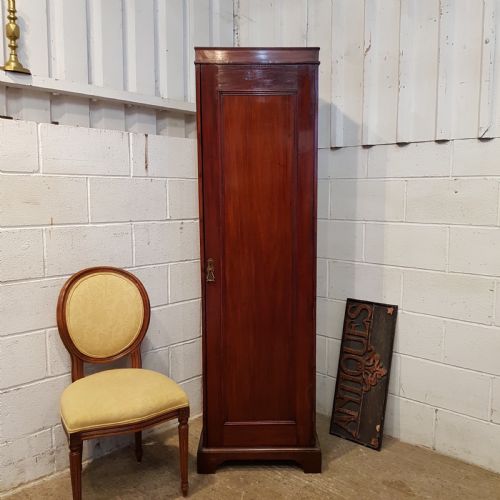 Antique Victorian Single Mahogany Sentry Box Fitted Wardrobe C1880
