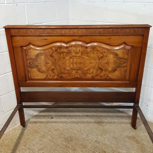 fig 2. ANTIQUE ART NOUVEAU BURR WALNUT DOUBKE BED C1890