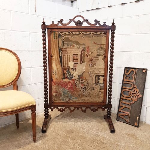 Antique William 1v Mahogany Fire Screen C1830