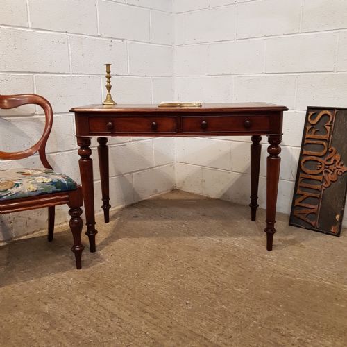 Antique Victorian Mahogany Leather Top Writing Table C1880