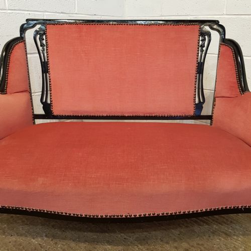 fig 2. ANTIQUE ART NOUVEAU EBONISED SALON SOFA C1890